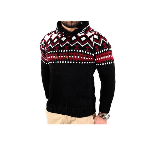 Camisolas de Natal elegantes Jacquard engraçadas, roupas de Natal bregas com capuz para homens - 11153754