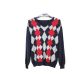 Suéter Argyle Design Masculino Padrões Intarsia Gola V Manga Longa Malha Suéter - 11999935