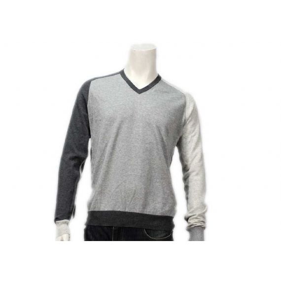 Suéter masculino de malha fina e leve decote em v para primavera e outono - 11999059