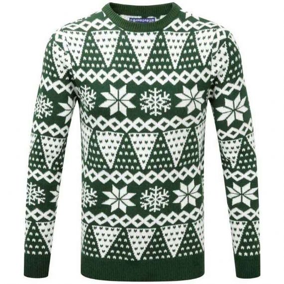 Jersey navideño unisex de manga larga con estampado de copo de nieve para la familia - 11179155