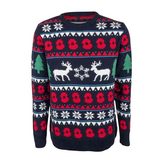 Suéter de Navidad de punto con patrón de reno de cuello redondo para la familia - 11179948