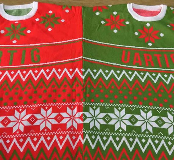 Suéter navideño gemelo de dos cabezas para fiesta - 11655718