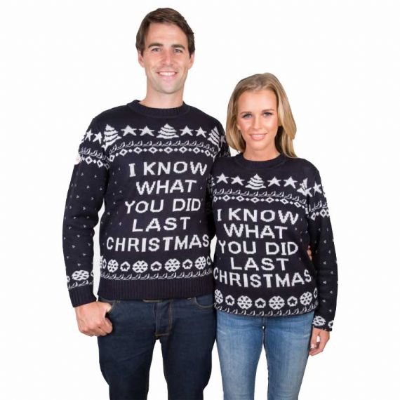 Sé lo que hiciste la última Navidad Ugly Christmas Sweater Set - F02