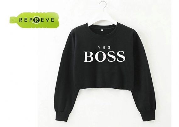 Printed Long Sleeve Sustainable Crop Top - 13131401