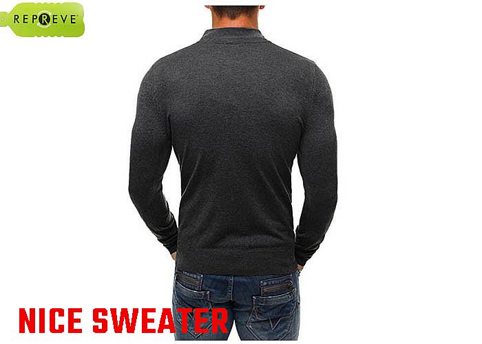 Polyester Knitted Pullover Sweater 1/4 Zip Sustainable Apparel