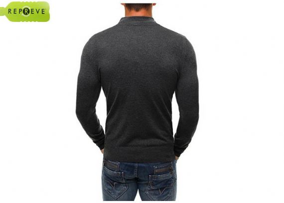 Sustainable Polyester Knitted 1/4 Zip Up Pullover Sweater - 13131904