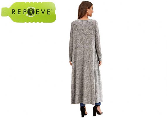 Recycled Polyester Knitted Long Sustainable Cardigan for Women - 13133341