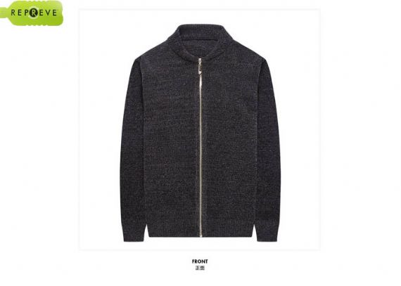 High Collar Zip Up Knitted Sustainable Cardigan - 13133379