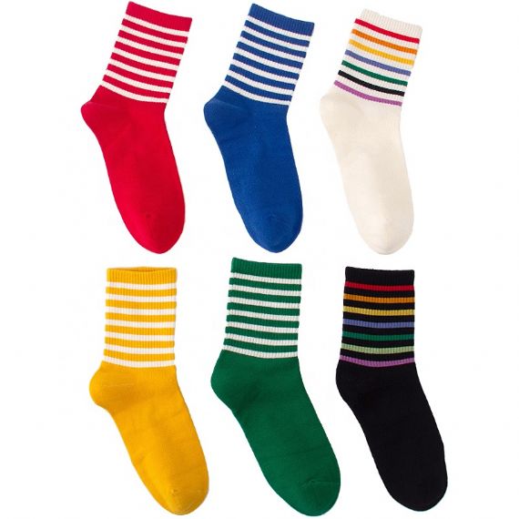 White Stripes Eco Friendly Wool Socks - HNSS18