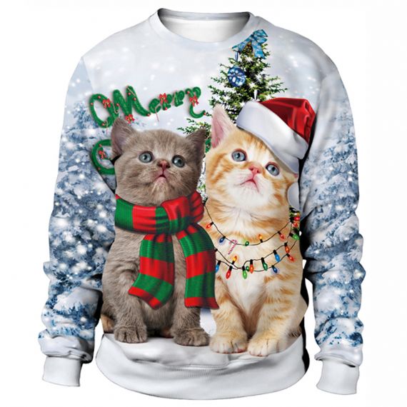 Cats Sublimation Bleach Sweatshirt - SPS52