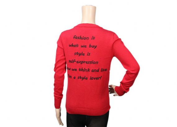 Red Long Sleeve Open Front Cable Knit Cardigan Button Up V Neck Cotton Cardigan - 12105296