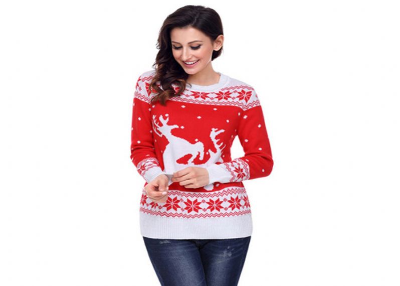 Seasons Greetings Ladies Knitted Jumpers OEM Service Computer Knitted Technics - 11153738