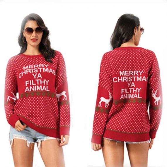 White Ugly Christmas Sweater Jumper Knitting Patterns 12 GG For Womens - 11153764