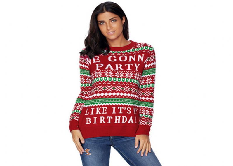 Fine Gauge Knit Ugly Christmas Jumper for Women - 11153768