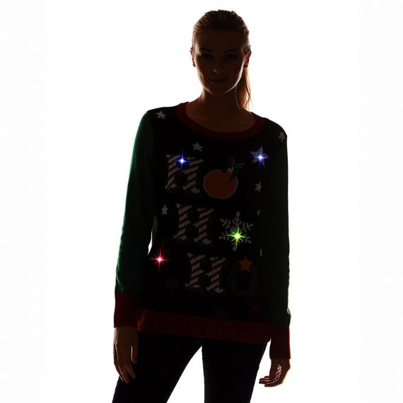 New Xmas Design Women Christmas Sweater With Flashing Led Lights - 11153793
