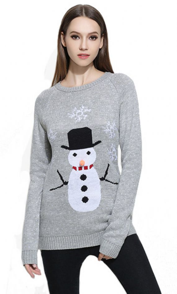 Jacquard Knitted Ugly Christmas Sweater For Women - 11153798