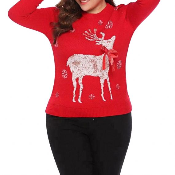 Women Grinch Funny Plus Size Christmas Sweaters - XW36