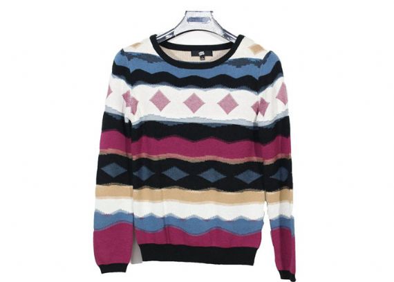 Dolman Sleeve Intasia Patterned Diamond Lattice Sweater Women Knitwear - 12104878