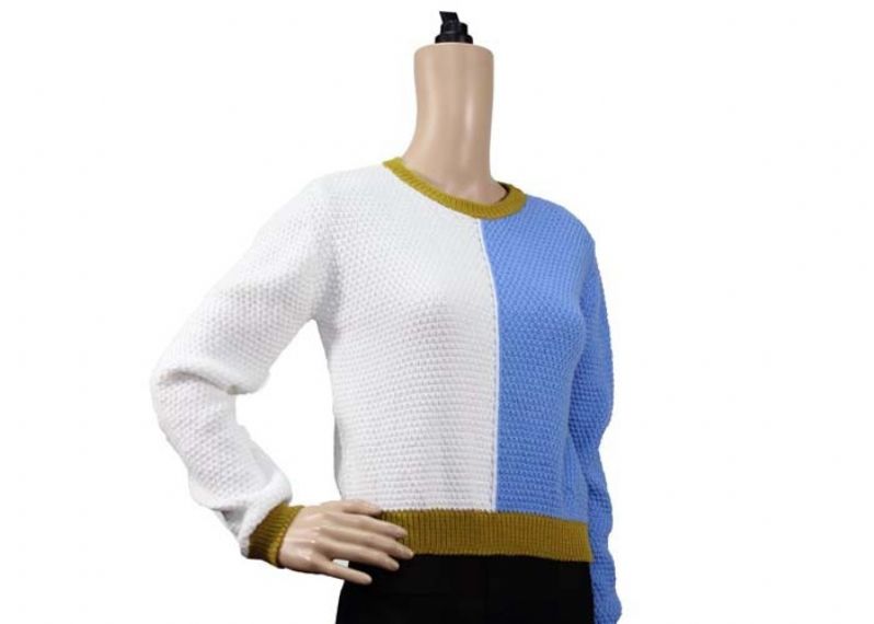 Loose Casual Knit Round Neck Sweater for Ladies - 12105004