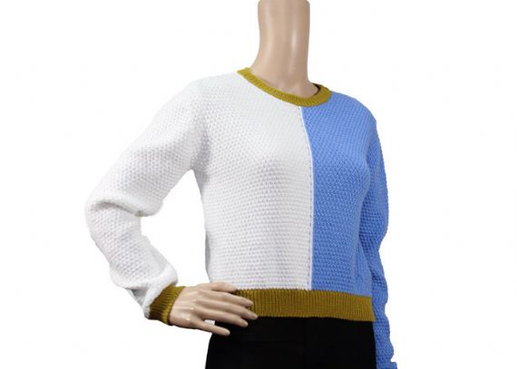 Loose Casual Knit Round Neck Sweater for Ladies - 12105004