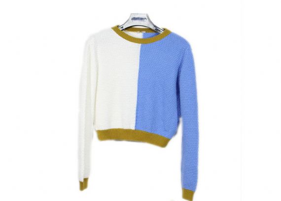 Loose Casual Knit Round Neck Sweater for Ladies - 12105004