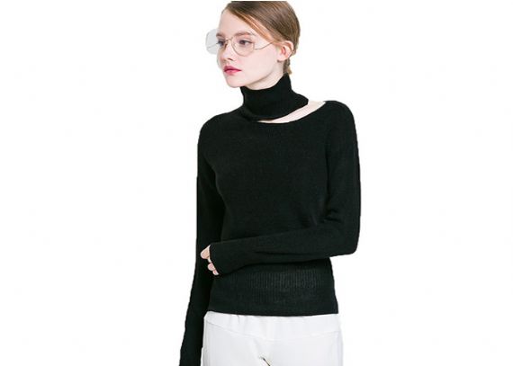 Special Collar Womens Knit Sweater Pullover Autumn Custom Knitted Patch - 11202507
