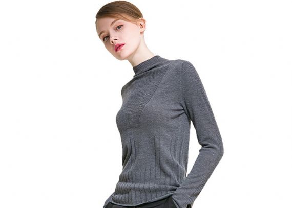 Black Womens Knit Sweater , Women Knitted Sweater Round Neck Tight Jumper Pullover - 11202513