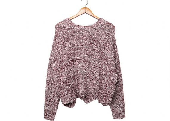 Round Neck Irregular Knitted Sweater for Women - 11202539