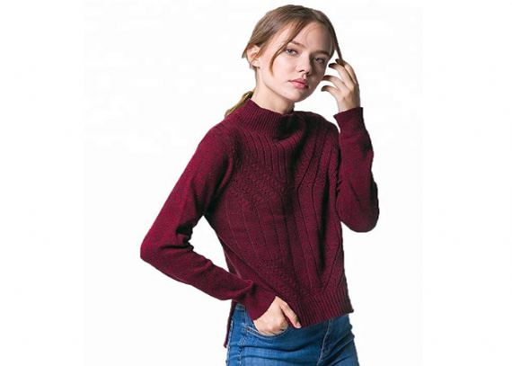 Side Vent Design Womens Knit Sweater Jumper Jersey 12 GG With Long Sleeve - 11202549