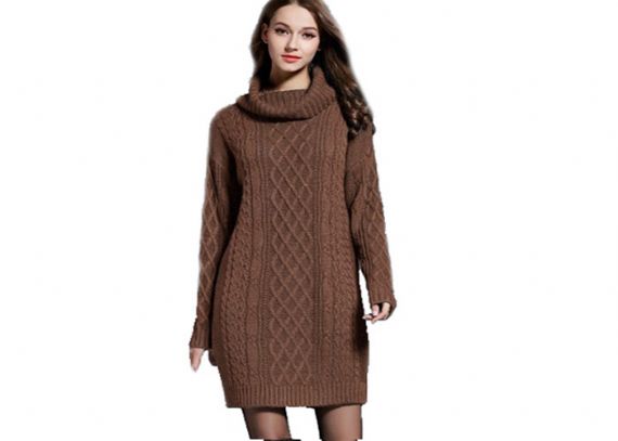 Turtleneck Cable Knit Sweater for Women - 11202588