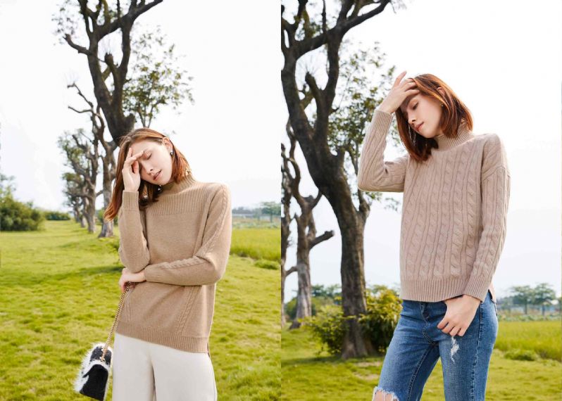 Tailored Jacquard Pattern O Neck Cashmere Sweater Womens Anti - Pilling Breathable - 11272353