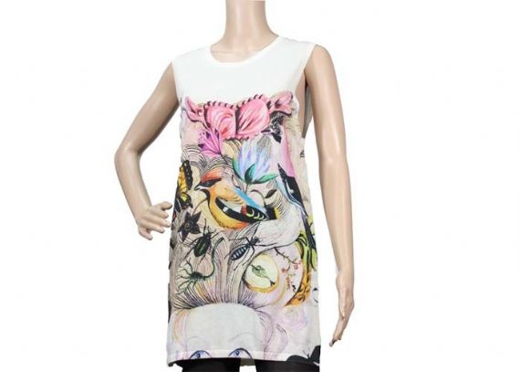 Cozy White Crew Neck Printed Womens Knit Sweater Vest Sleeveless Anti - Wrinkle - 12104077