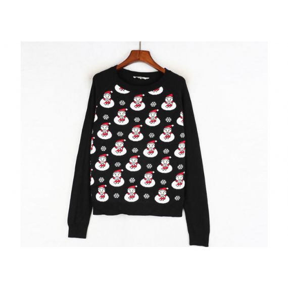 Картина Санта Клауса свитера рождества девушек Xmas черного цвета уродливая выполненная на заказ - 11660539
