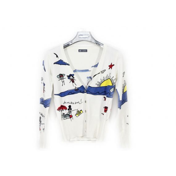 Повседневный вязаный кардиган с принтом коротких вершин дам, тонкий приталенный тонкий свитер - 12102959