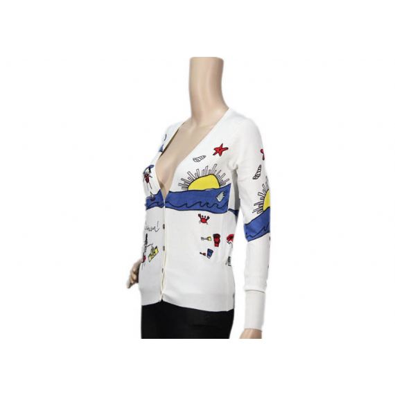 Повседневный вязаный кардиган с принтом коротких вершин дам, тонкий приталенный тонкий свитер - 12102959