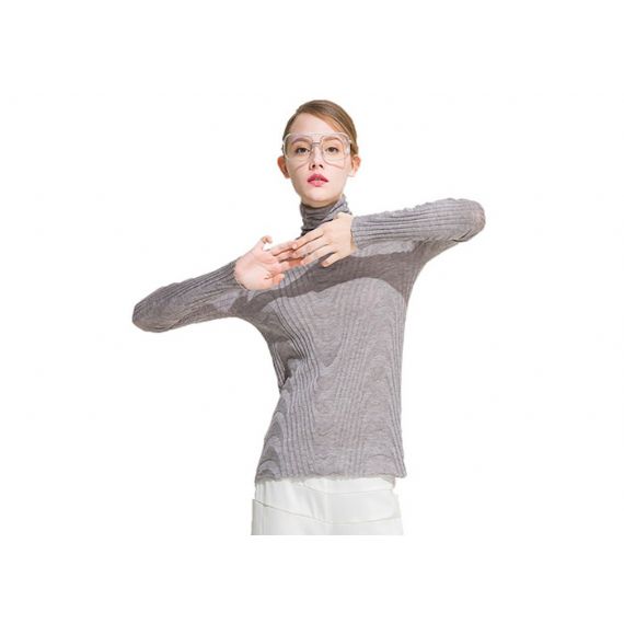 Нейлон прыгуна длинного рукава свитера Книт высоких женщин шеи мягкий тонкий/акриловый материал - 11202515