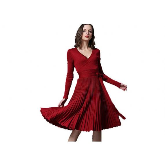 Рукава элегантного платья свитера дам шеи в в длинные Мерсеризовали материал хлопка - 11202530