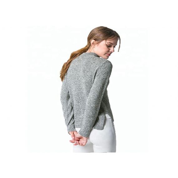 Боковой джемпер Джерси 12 ГГ свитера Книт женщин дизайна вентиляционного отверстия с длинным рукавом - 11202549