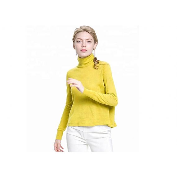 Высокий тонкий винтажный женский вязаный свитер - 11202570