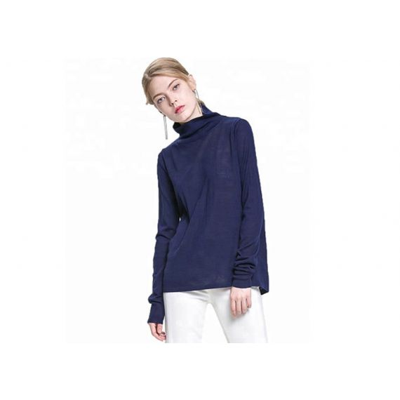 Высокий тонкий винтажный женский вязаный свитер - 11202570