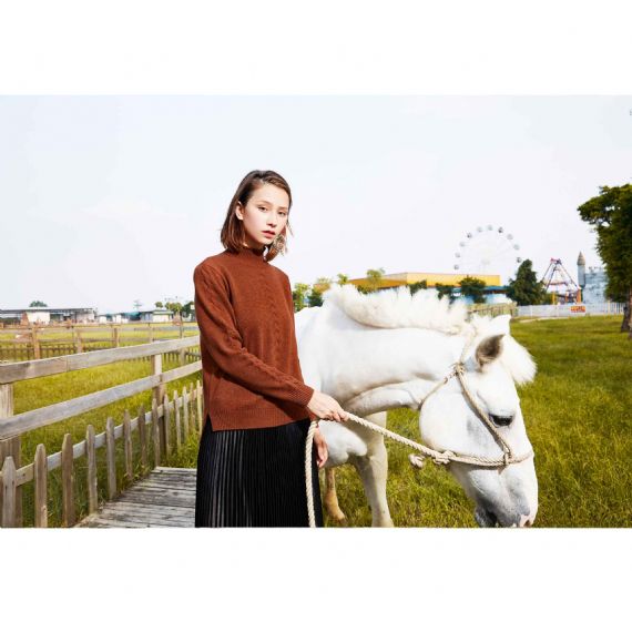 Свитер 100% кашемира создателей шеи экипажа сделанный на заказ чистый для носки осени женщин - 11272296