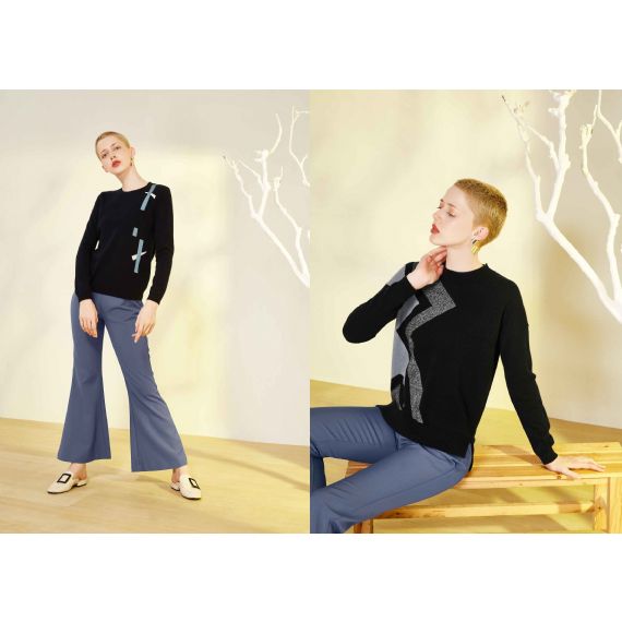 Пуловер интарсия 100% чистого кашемира свитеров леди Клотьер выполненный на заказ сделанный на заказ - 11609646