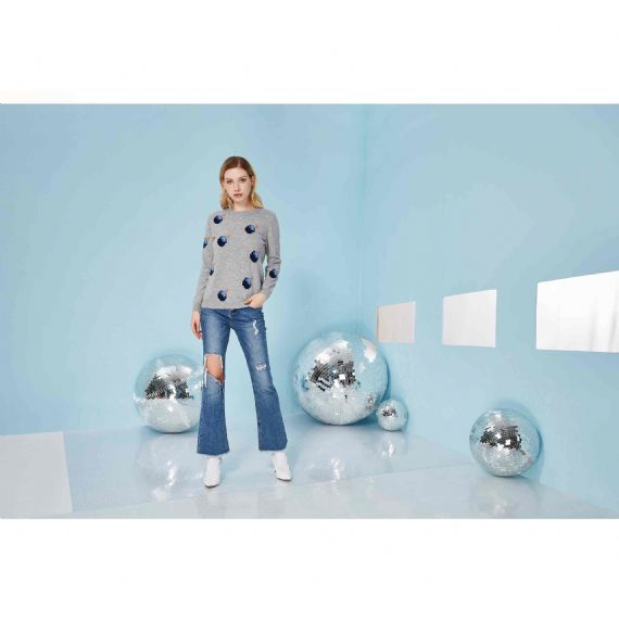 Пуловер интарсия 100% чистого кашемира свитеров леди Клотьер выполненный на заказ сделанный на заказ - 11609646