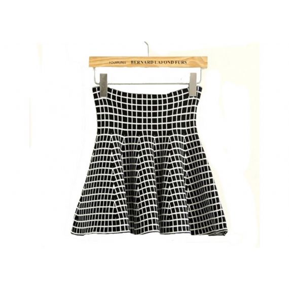 Высокая юбка конькобежца девушек картины решетки талии/модная мини-юбка шотландки - 11612198