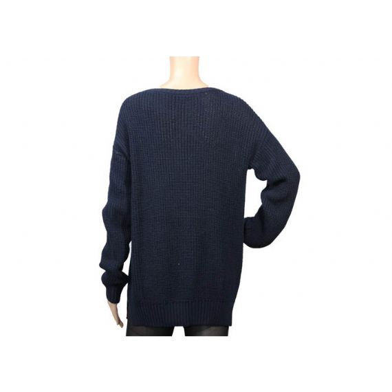 Мягкость и Бретабле женщин свитера Книт кабеля военно-морского флота больших полных иглы для зимы - 12093482