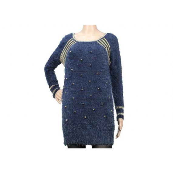 Чывство руки свитера Книт чистых женщин заклепки пряжи пера мягкое пушистое длинное уютное мягкое - 12099862