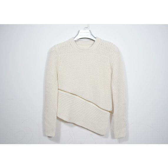 Изготовленный на заказ толстый стиль пуловера теплых женщин свитера Книт кабеля акриловый белый - 12317241