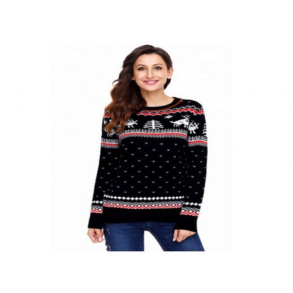 Girls China Cool Ugly Christmas Reindeer Snowflake Sweater Jumper OEM Service - 11153757