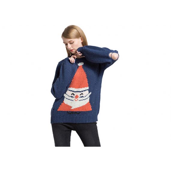 Женщина свитера отверстия Санта Клауса рождества, прыгун пуловера свитера рождества - 11153765