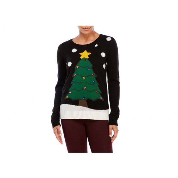 Идеи вязаного свитера Ugly Xmas Tree Pullover для женщин - 11153792